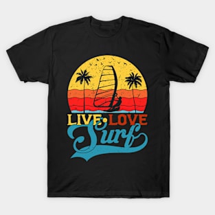 Cool Retro Live Love Surf T-Shirt